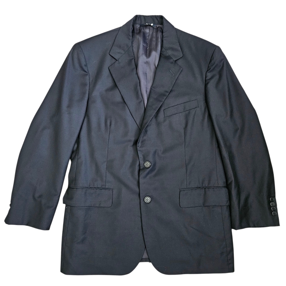 Brooks Brothers‎ Loro Piana Blazer Men's Size 40R Black 100% Wool Notch Lapel
